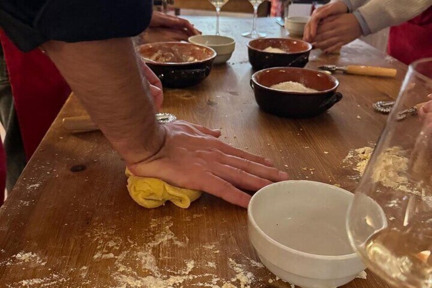 Cooking class with wine tasting at a Farmhouse