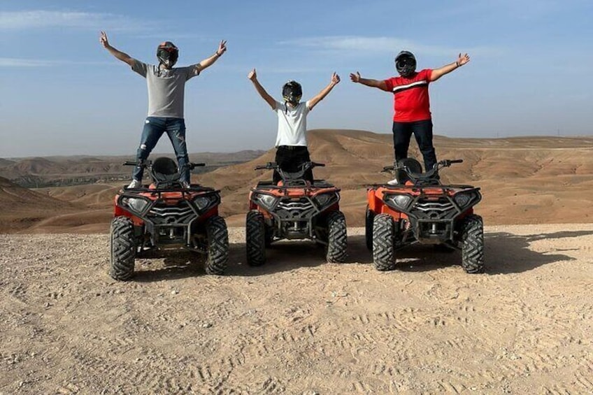 Immerse yourself in the breathtaking beauty of the Agafay Desert, just outside Marrakech, where adventure and tradition merge for an unforgettable experience. Feel the adrenaline rush as you race acro