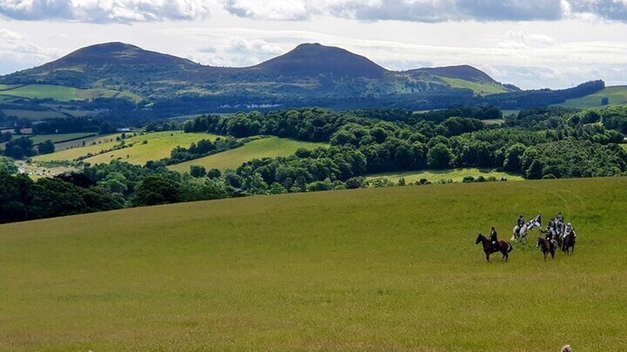 Eildon Hills and the Borders countryside.