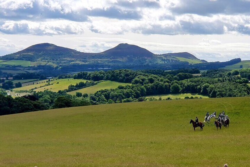 Eildon Hills and the Borders countryside.