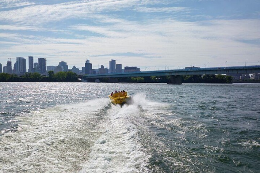 Guided Speed Boating Tour from Downtown Montreal