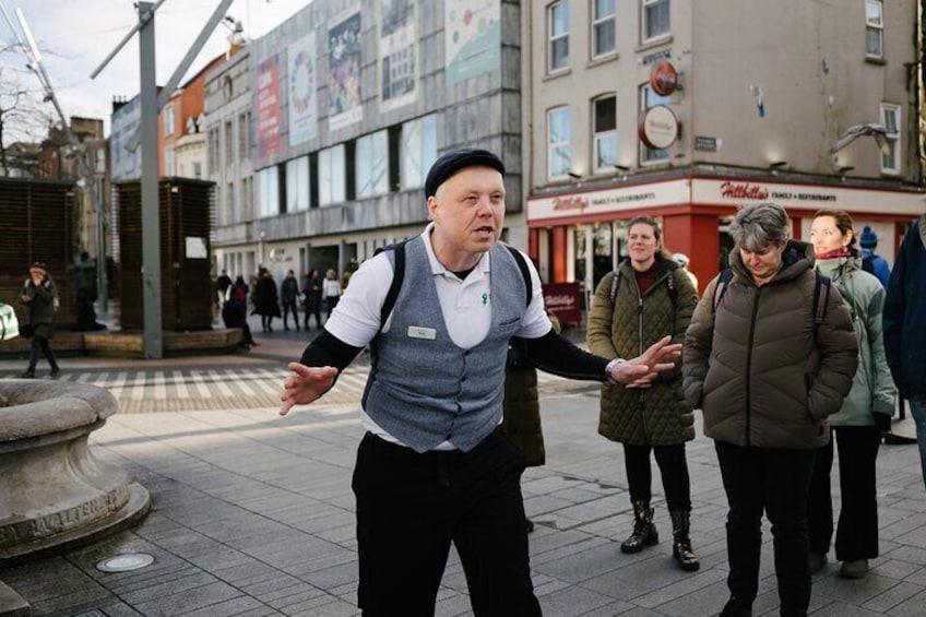 Hear a passionate storyteller tell real Rebel stories on location in Cork city