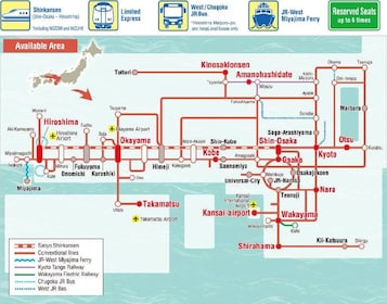 JR Kansai-Hiroshima Area Pass (5-dages)