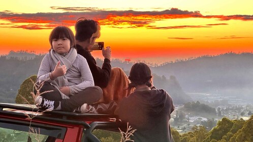 The Batur Volcano jeep tour and black lava