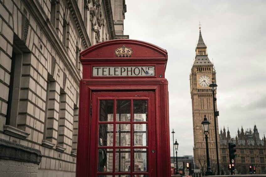 Red Phone Box and the Big Ben, Westminster