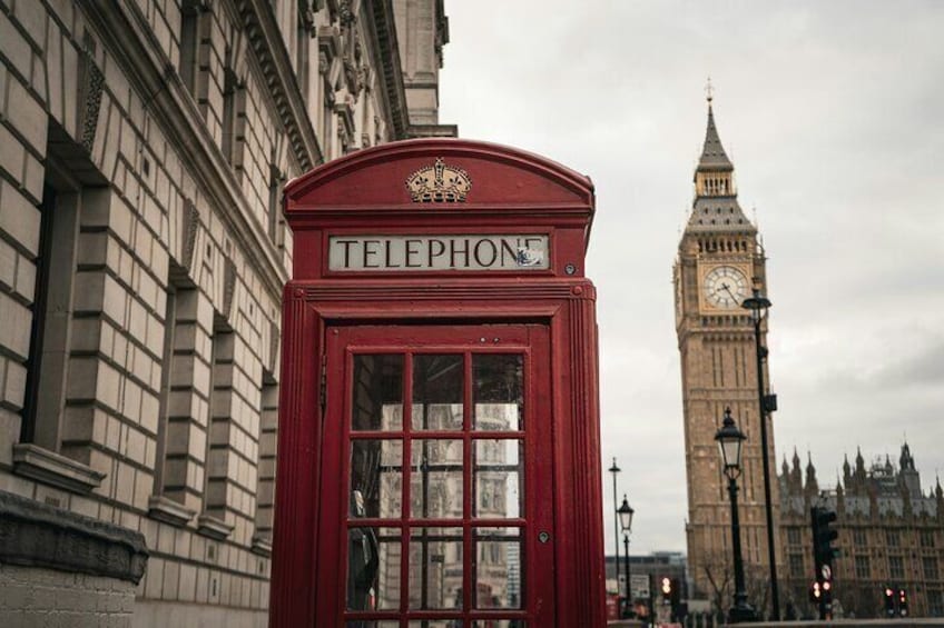 Red Phone Box and the Big Ben, Westminster
