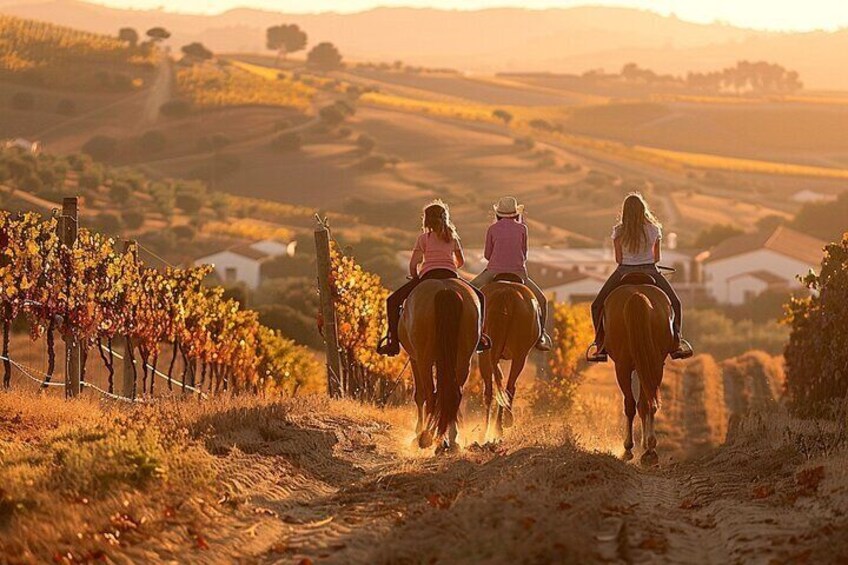 Vineyard Horseback Riding with Tapas Picnic From Barcelona