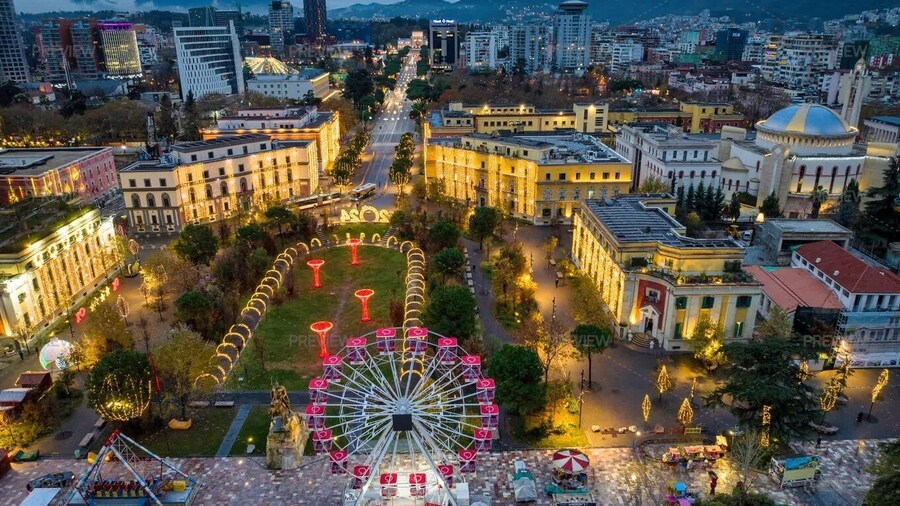 From Durres/Golem : Lights of Tirana by Night