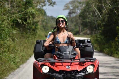 Adrenaline Tour with quad bike, Zipline, and Cenote from Cancun