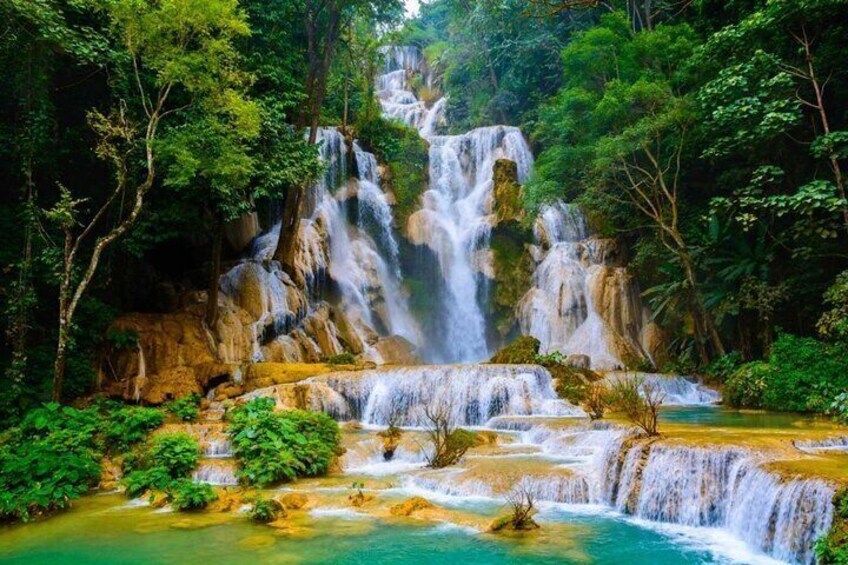 1 Day Mekong Pak Ou Caves Kuang Si Waterfalls Local Villages Tour