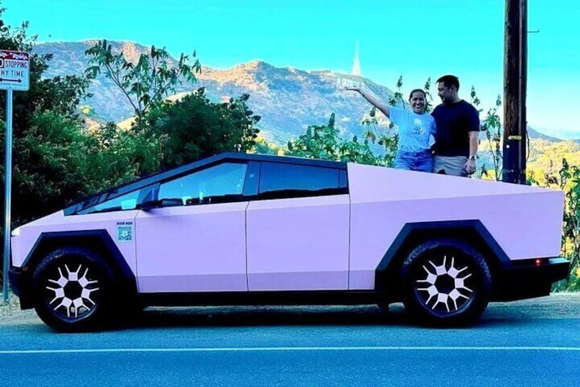 Tesla Cybertruck at Hollywood sign viewpoint (extra stop)