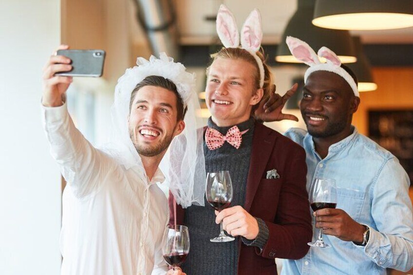 Celebrating the bridegroom with friends