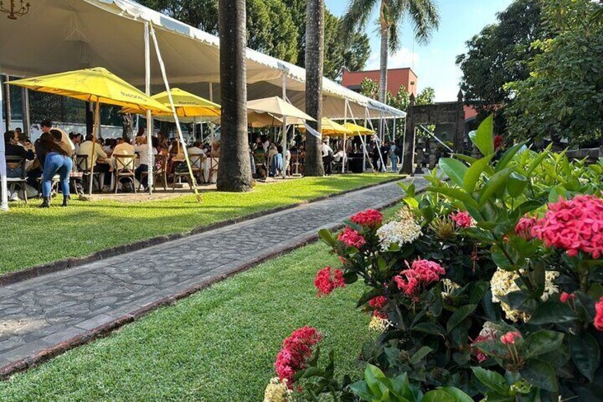 Food typed buffet at the Hacienda Gardens in Tequila Centro.