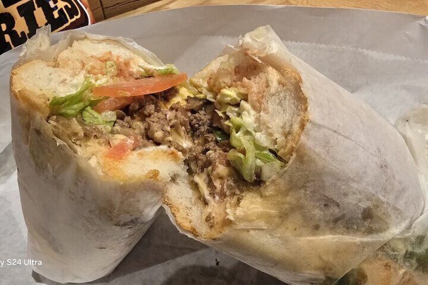 Uptown's famous Chopped Cheese sandwich! 