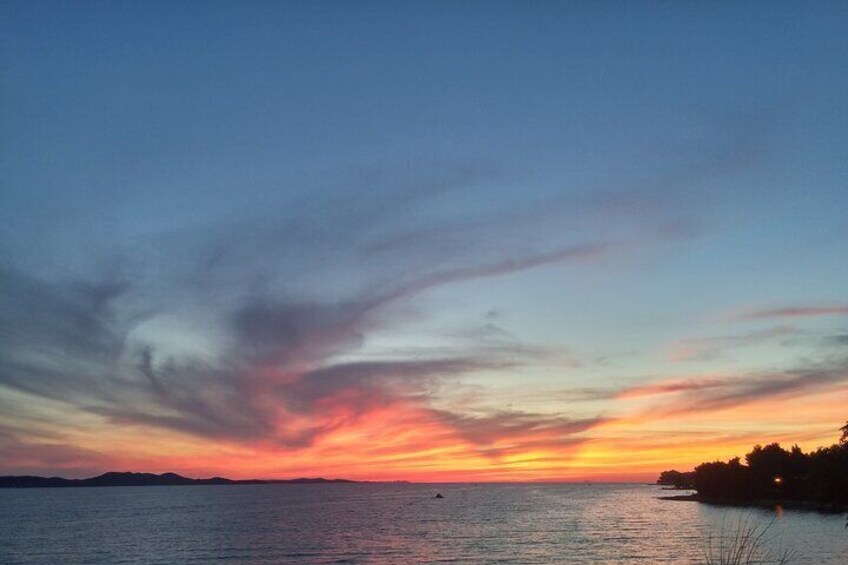 Enjoy swimming before the sunset