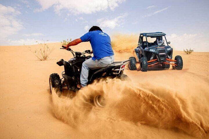 Doha Group Desert Adventure with Quad Bikes and Camel Rides