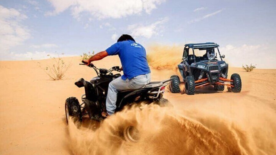 Doha Group Desert Adventure with Quad Bikes and Camel Rides