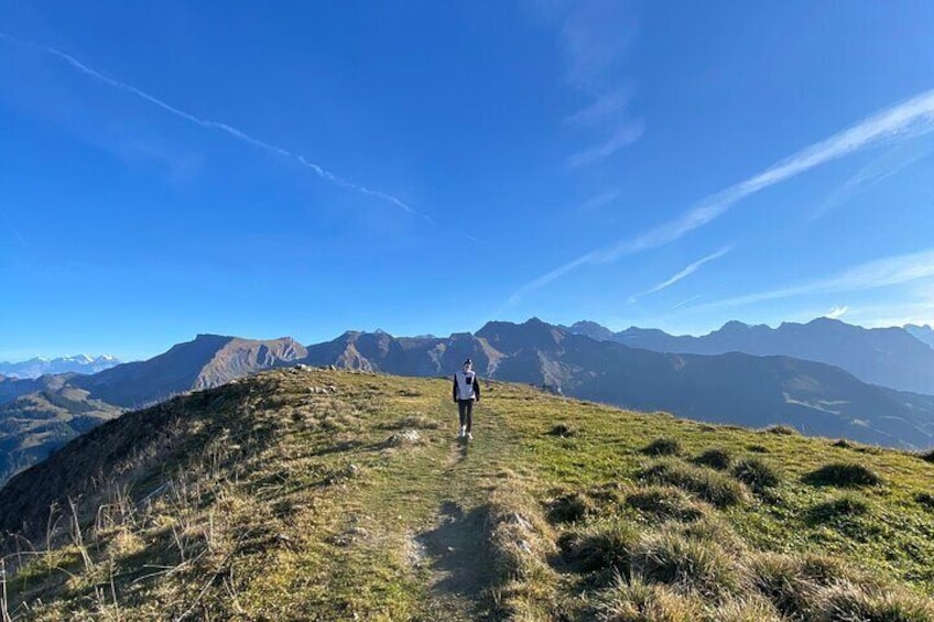 Individual hike in Swiss Alps with local mountaineers