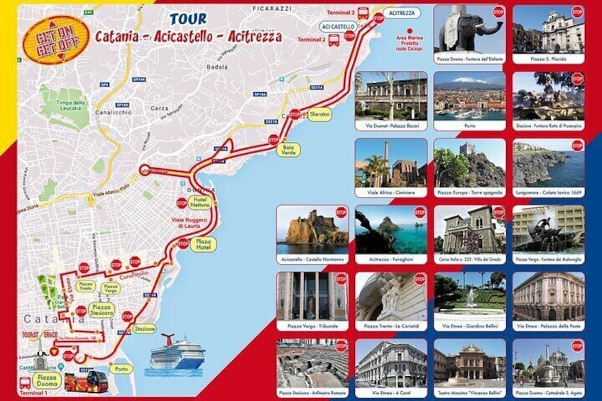 Hop on hop off Catania-Acicastello-Acitrezza panoramic bus