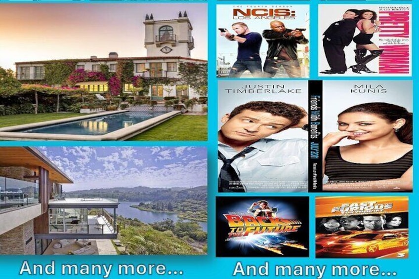 Celebrity homes and movie scenes you will see and many more!