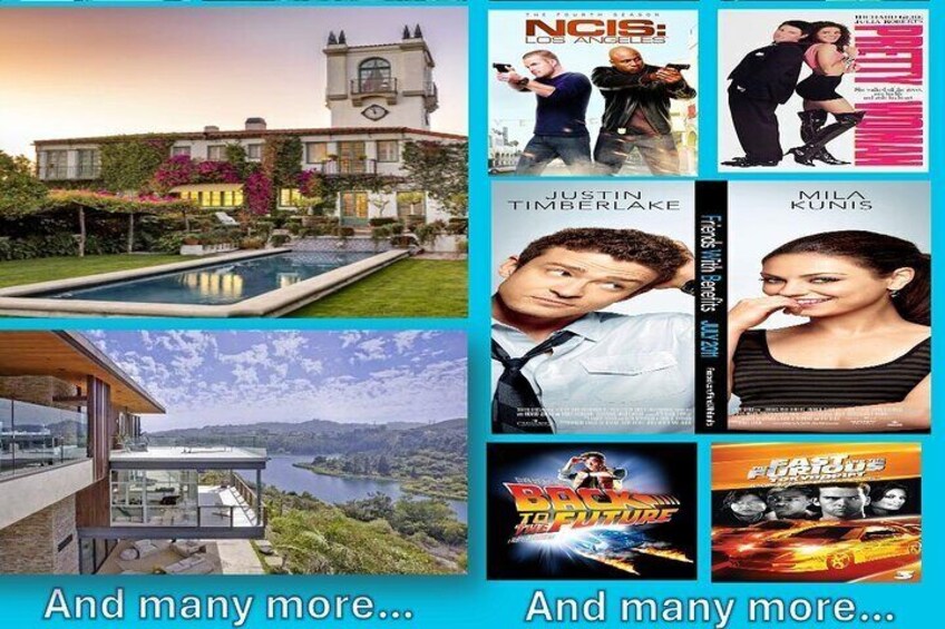 Celebrity homes and movie scenes you will see and many more!