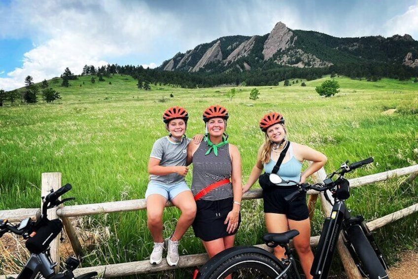 Boulder's Very Best E-Bike Tour! Come take your picture at the foot of the Flatirons!

