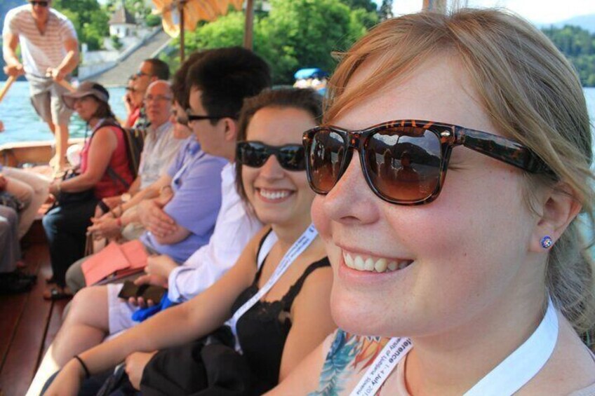 Guests having a great time at Lake Bled