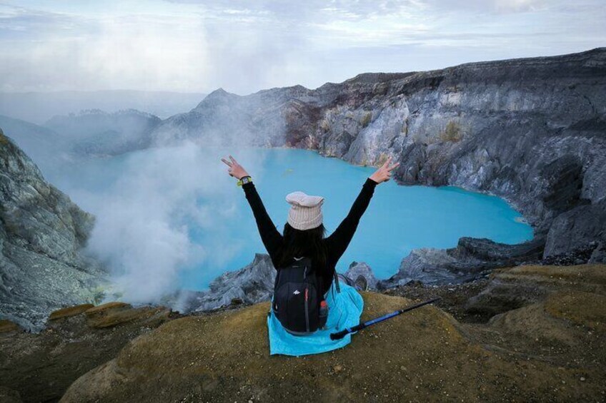 At the top of Mount Ijen