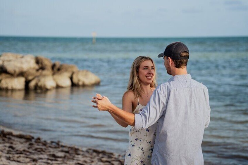 Engagement photography at Smathers Beach, Key West