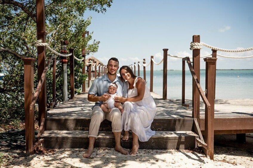 Family photoshoot early morning at pier located in their private Hotel