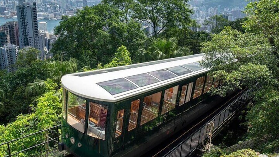 Take the Peak Tram to The Peak to witness the Hong Kong skylines