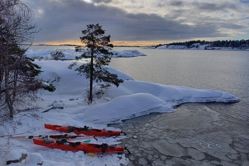 Winter Kayaking in Stockholm with Fika and Hot Drinks