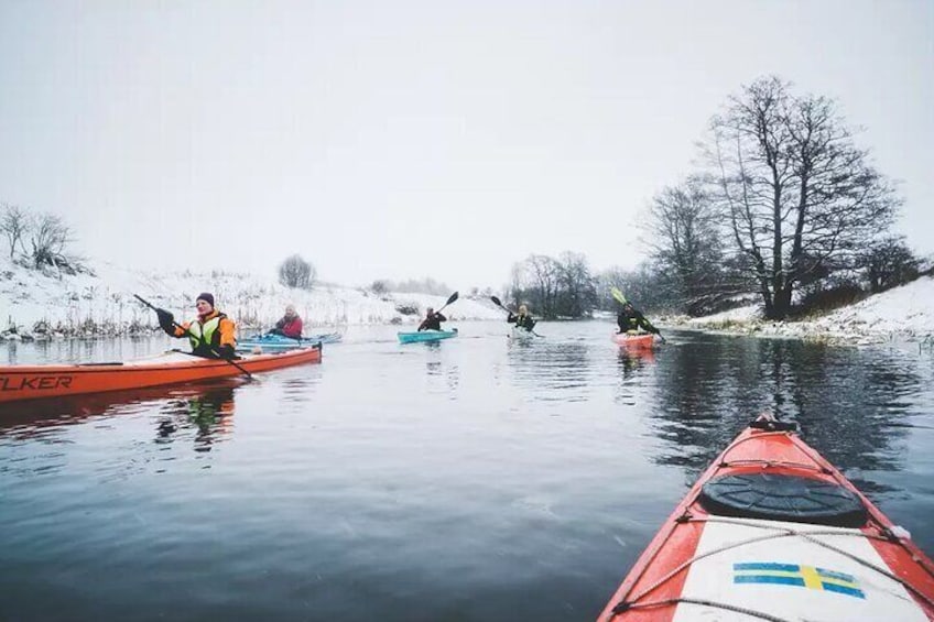 Winter Kayaking in Stockholm with Fika and Hot Drinks