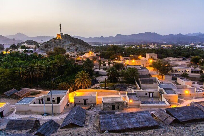 beautiful residentails view in hatta dam at night dubai tour