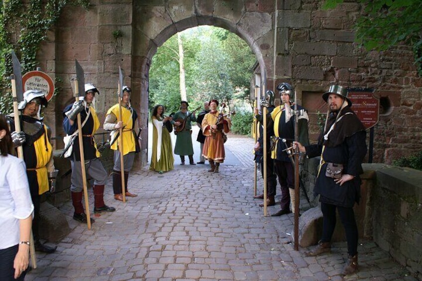 Medieval gate guard at Heidelberg Castle