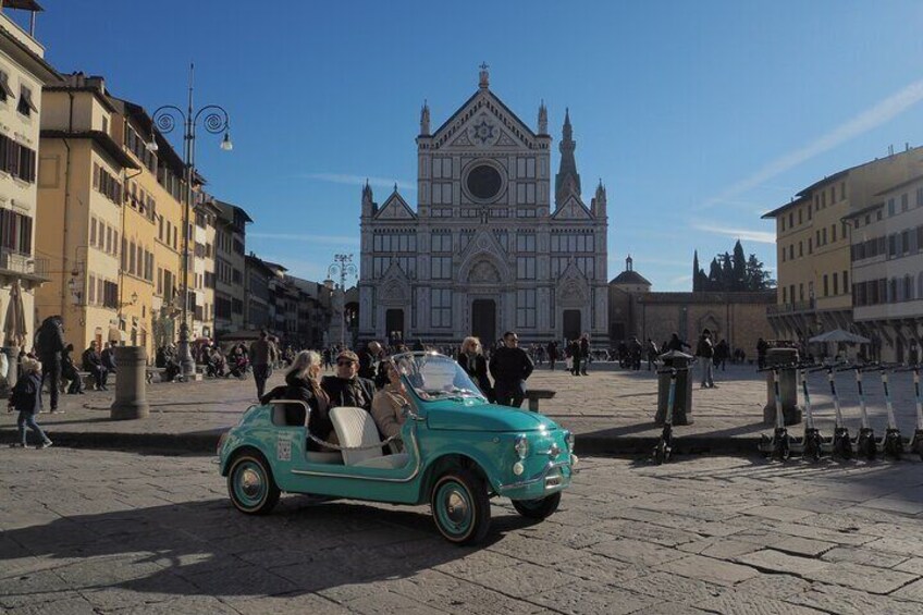 Discover Florence city center on e-cabriot fiat 500 