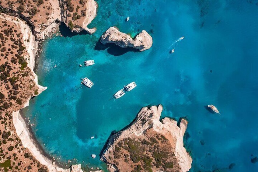 Full-Day Tour of Milos and Poliegos Small Group Catam With Lunch