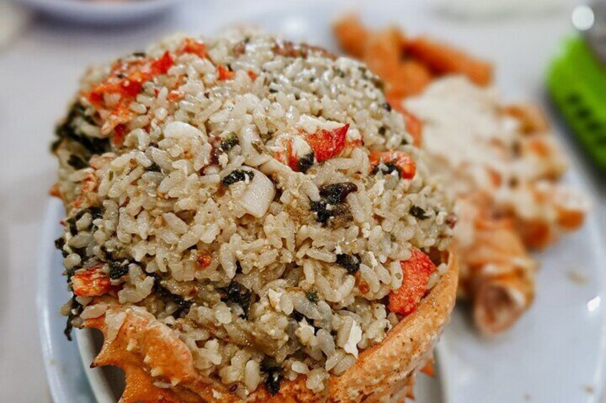 Fried rice stuffed into the King Crab we were eating