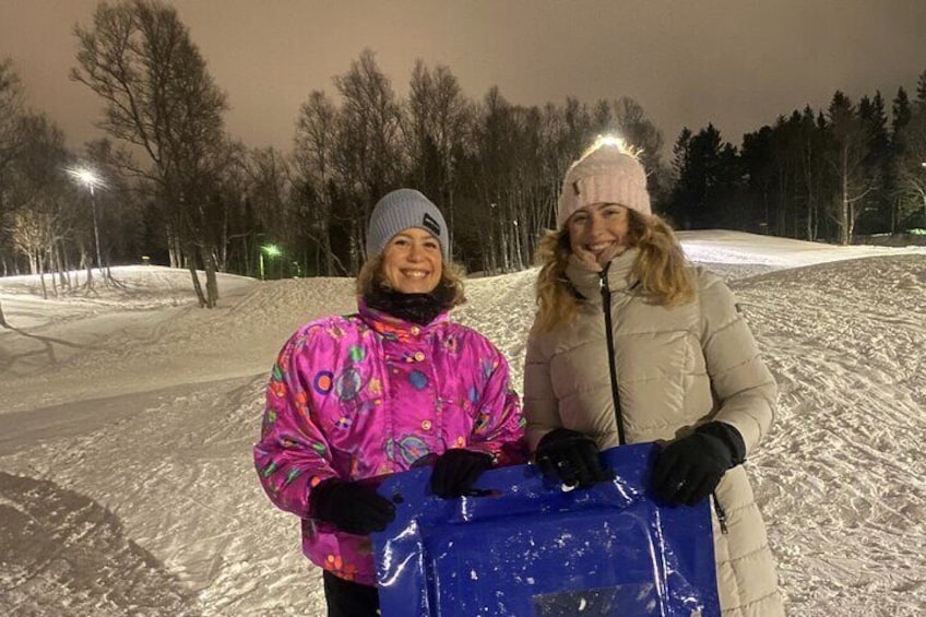 Winter Bliss Sledding in the Snow & Relaxing on Reindeer Hides