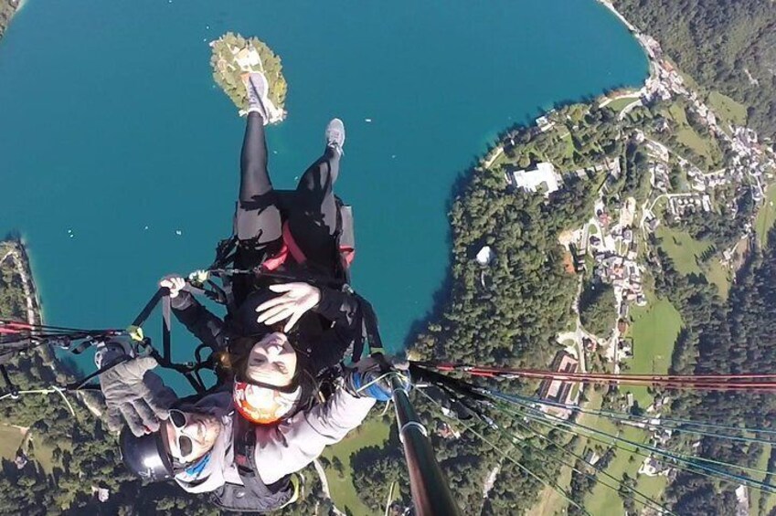 Paragliding above Lake Bled