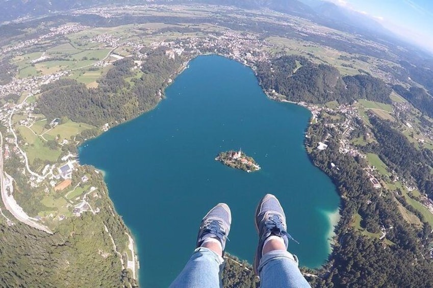 Paragliding above Lake Bled 