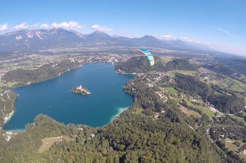 Paragliding above Lake Bled 