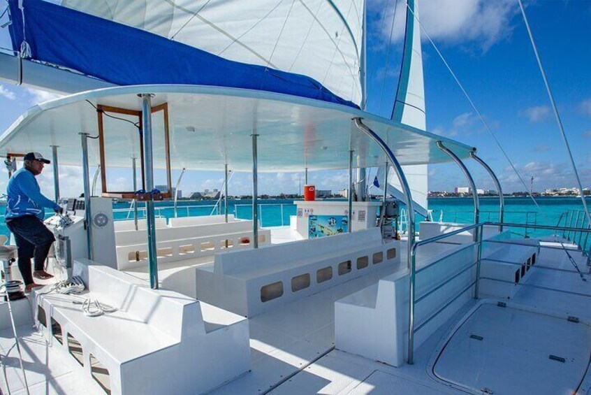  Catamaran Adventure to Isla Mujeres with Open Bar and Beach Club