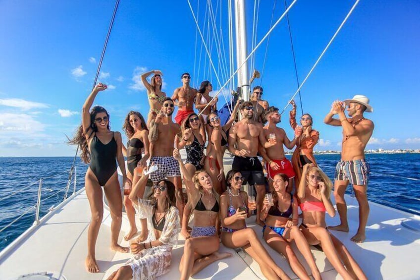 Catamaran Adventure to Isla Mujeres with Open Bar and Beach Club