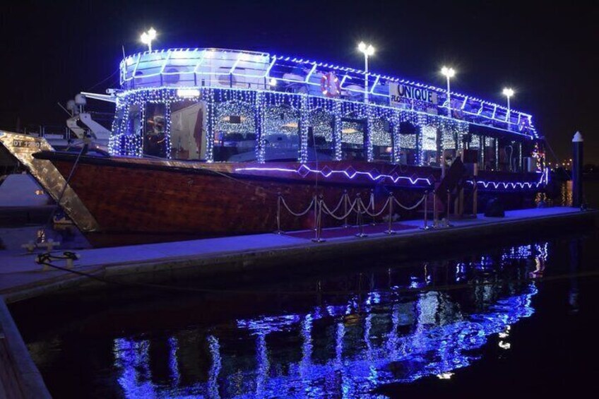 Luxury Dhow Dinner Cruise at Dubai Marina with Dinner & Transfers