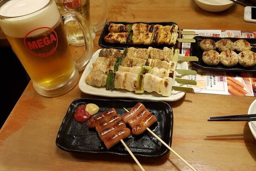 Food and drinks in a nearby Izakaya