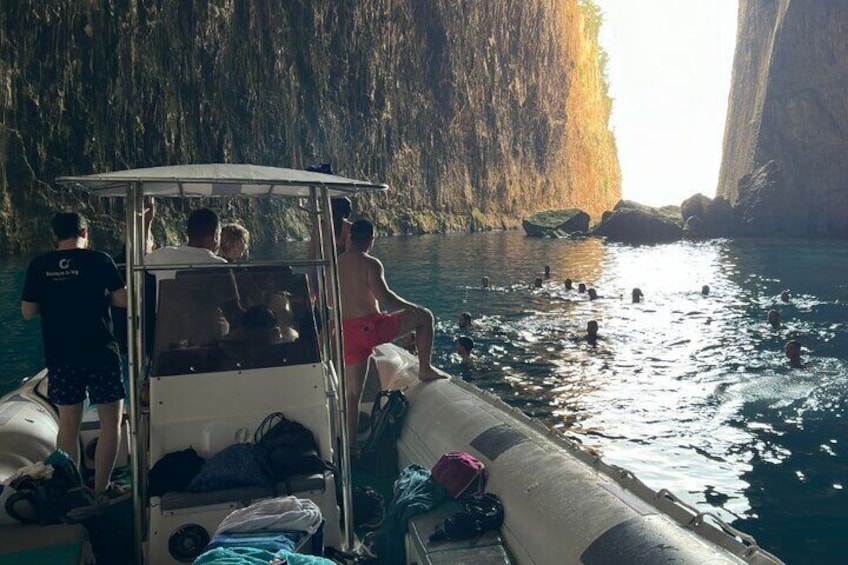 Vlora Boat Trip To Secret Blue Gem Cave & Grama Bay