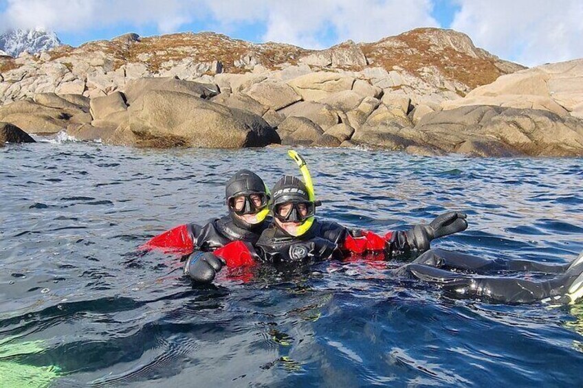 Arctic snorkeling Lofoten