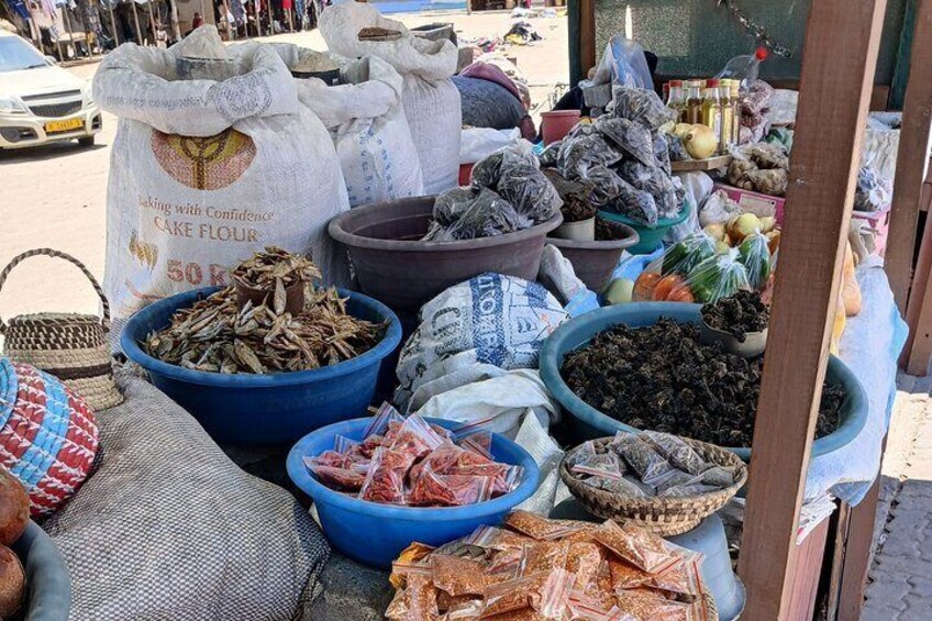 This is how the Mondesa open market shelves look like