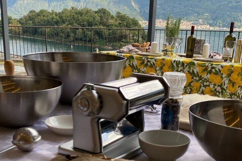 Cook on Lake Como on a beautiful Terrace with stunning views